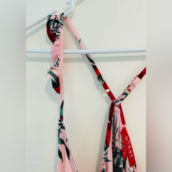 NWT GUESS Jaydee Maxi Wrap Dress Pink Bahama Floral Size M - Picture 5 of 10